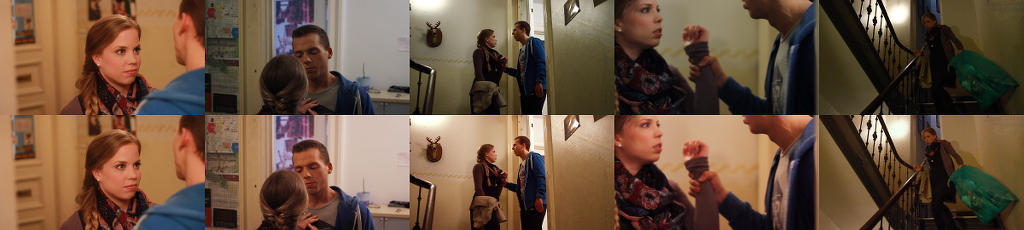 Before and after picture from the color grading of scene 1.